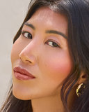 YB Cosmetics Everglow Lip Oil in Macchiato on Model