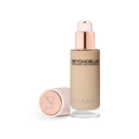 Skin perfecting foundation bottle with warm light beige shade and compact