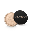 Youngblood mineral loose foundation powder, fair beige in open compact with black lid