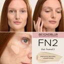 BeyondBlur Skin Perfecting Foundation shade FN2 fair neutral 2; bottle and cheek swatch.