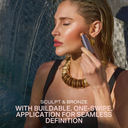 Pro Sculpt Crème Contour Stick applied to cheek by woman