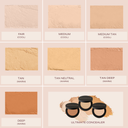 Concealer shade lineup with multiple swatches in varied tones