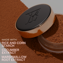 Loose mineral setting powder compact and jar with warm brown loose powder