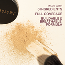 Mineral loose foundation powder with makeup brush and visible loose texture