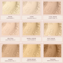 Mineral loose foundation color swatch tiles showing light to neutral shades
