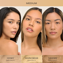 Mineral loose foundation on faces, medium shade range shown