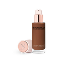 BeyondBlur® Skin Perfecting Foundation bottle with pump and matching swatch