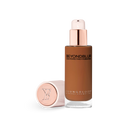 BeyondBlur® Skin Perfecting Foundation pump bottle with warm tan swatch