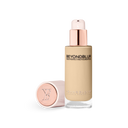 Skin perfecting foundation bottle with beige shade and matching compact