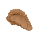 Loose mineral foundation powder swatch, tan-brown loose powder mound texture