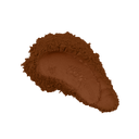 Loose mineral foundation powder in medium-dark brown shade, loose texture.