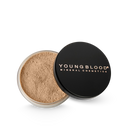 Youngblood mineral foundation compact with loose powder, tan-beige shade